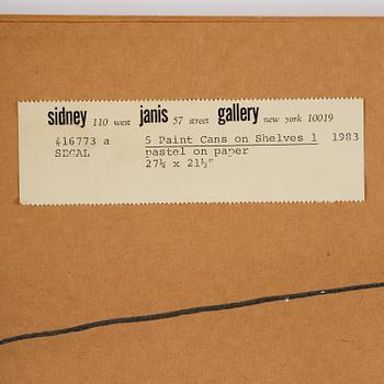 George Segal, "5 Paint Cans on Shelves 1".