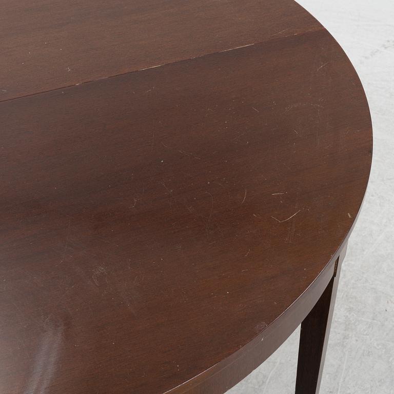 A mahogany veneer late gustavian style dining table, 20th century.