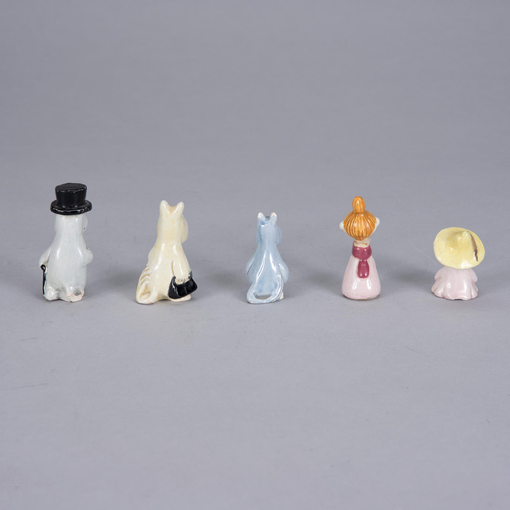 FIGURINER, 5 st, "Mumin", Signe Hammarsten-Jansson, 1950-tal.