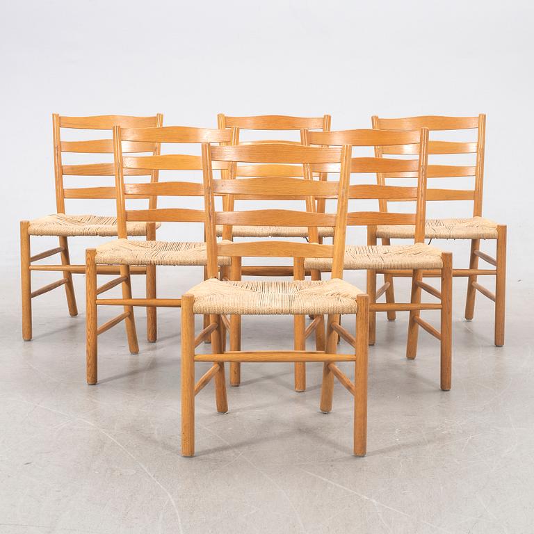 Kaare Klint, chairs, 6 pcs, "Kirkestolen", Denmark, second half of the 20th century.