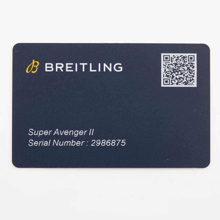 Breitling, Super Avenger II, chronograph, wristwatch, 48 mm.