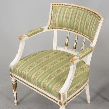 A PAIR OF ARMCHAIRS, gustavian style, mid 1900s.