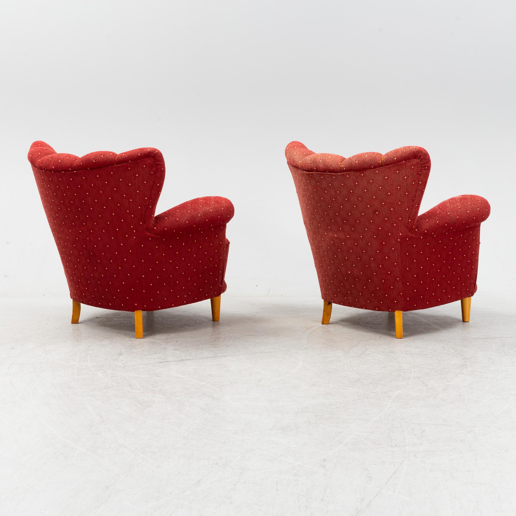 Fåtöljer, ett par, Swedish Modern, 1940-tal.