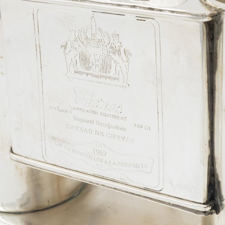 A contemporary champagne cooler for two bottles.