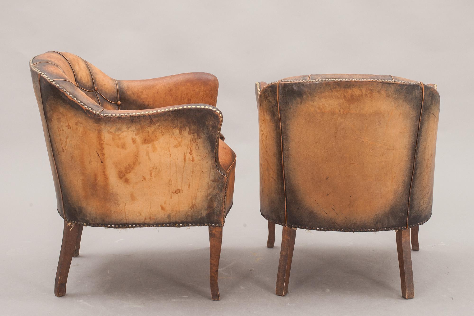 FÅTÖLJER. 2 st art deco. 1930-tal.