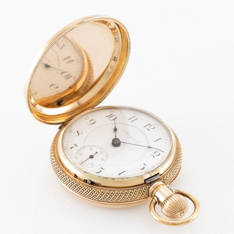 Elgin, pocket watch, hunter, 54 mm.