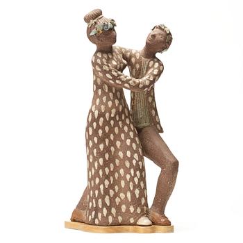 48. Stig Lindberg, A Stig Lindberg stoneware sculpture of a dancing couple, Gustavsberg studio, Sweden 1940's.