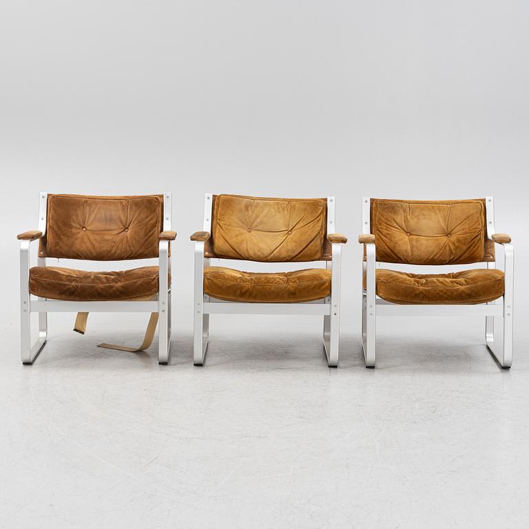 Karl Erik Ekselius, three armchairs, 'Mondo', JOC, Vetlanda.