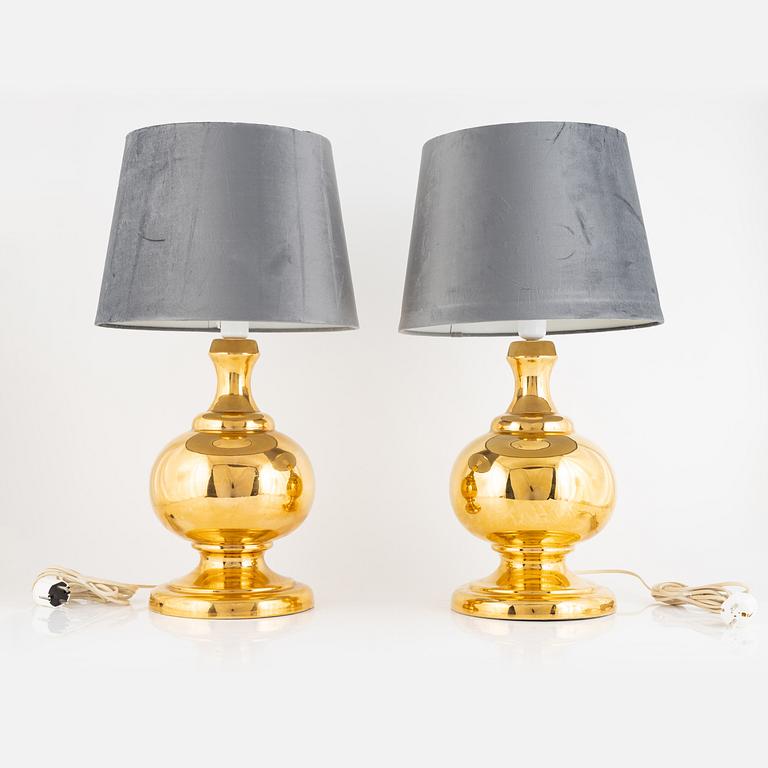 A pair of table lamps, Miranda, Sweden, later part of the 20th Century.