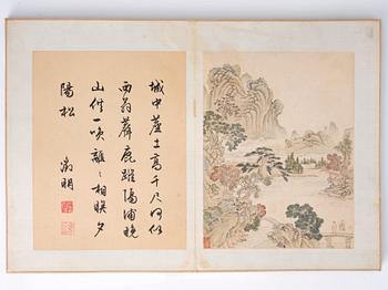 An album with 16 pages in the style of Wen Zhengming (1470–1559), Qing dynasty, 19th Century.