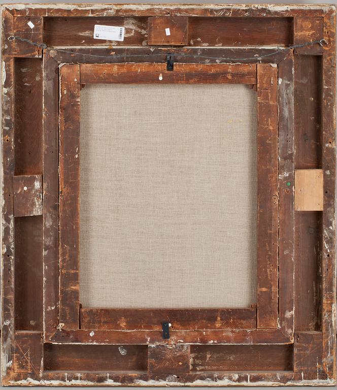 OKÄND KONSTNÄR, olja på duk, trol England, 1800-tal. Otydl monogramsign.