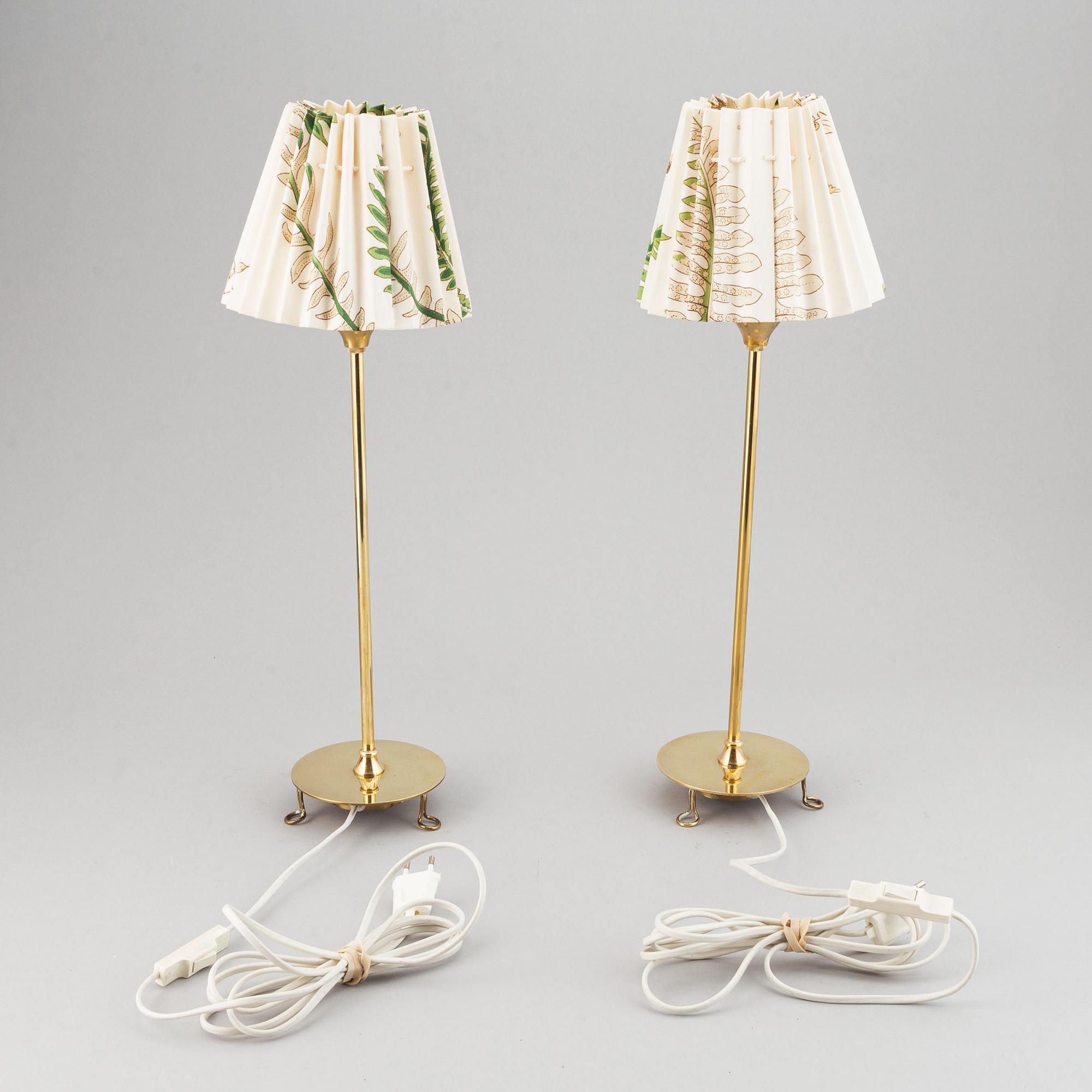 Josef Frank, a pair of model 2552 brass table lamps, Firma Svenskt Tenn, designed 1938.