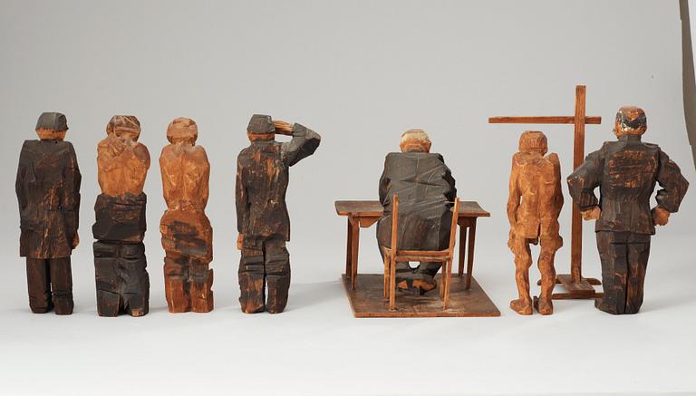 Axel Petersson Döderhultarn, "Beväringsmönstring" (The Enrollment Act), 8 pieces.