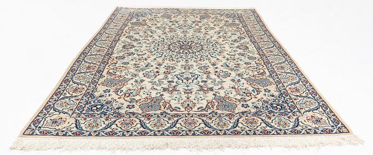 A rug, Old, Nain, part silk, 9 LAA, ca 203 x 127 cm.