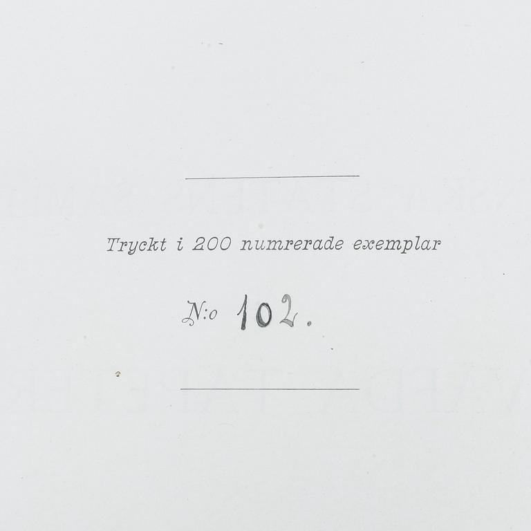 JOHN BÖTTIGER, 4 vol, Svenska statens samling af väfvda tapeter, numrerad 102/200, Stockholm 1895-98.