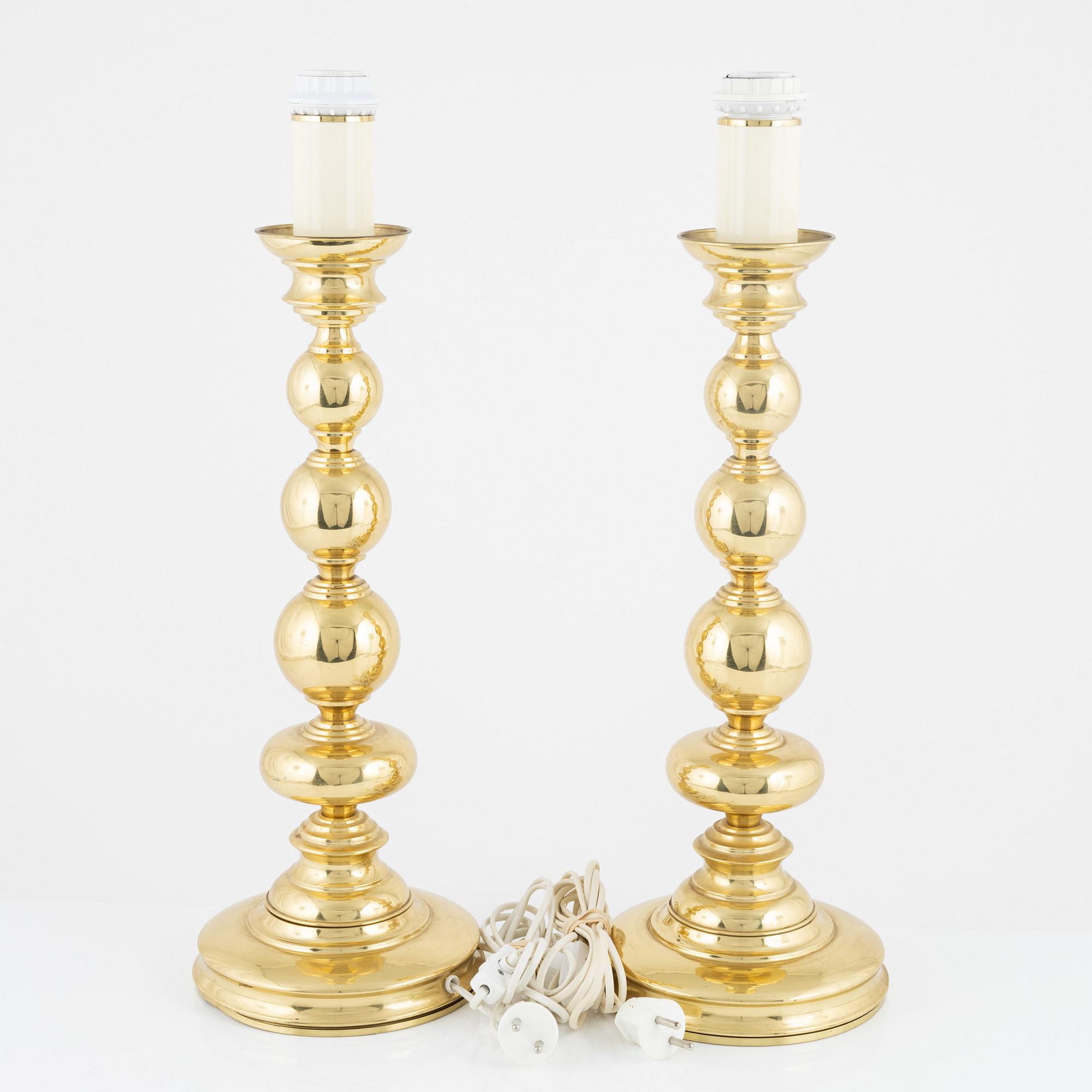 Bordslampor, ett par, modell B-80, Ewå, 1900-talets senare del.