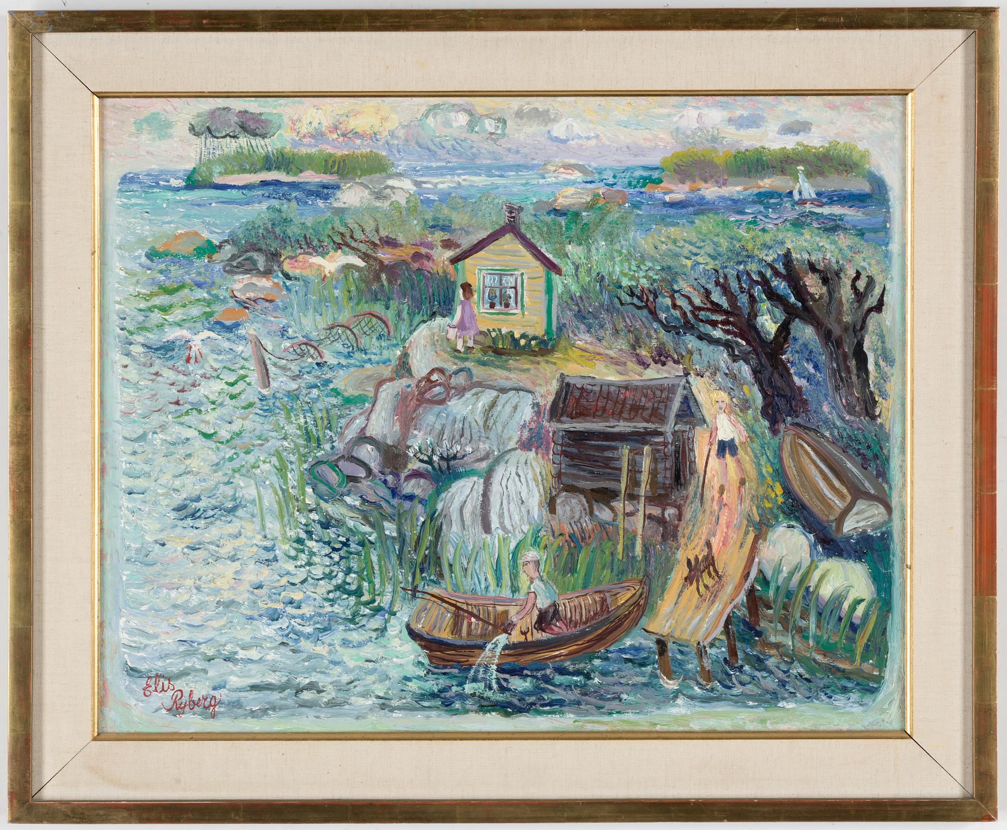 ELIS RYDBERG, oil on panel, signed.