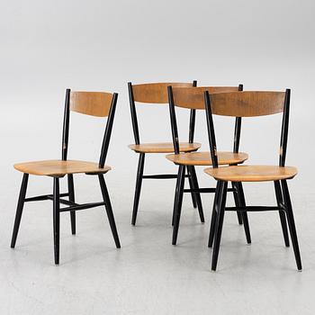 Ilmari Tapiovaara, A set of  four "Fanett" chairs, Edsbyverken, 1958.