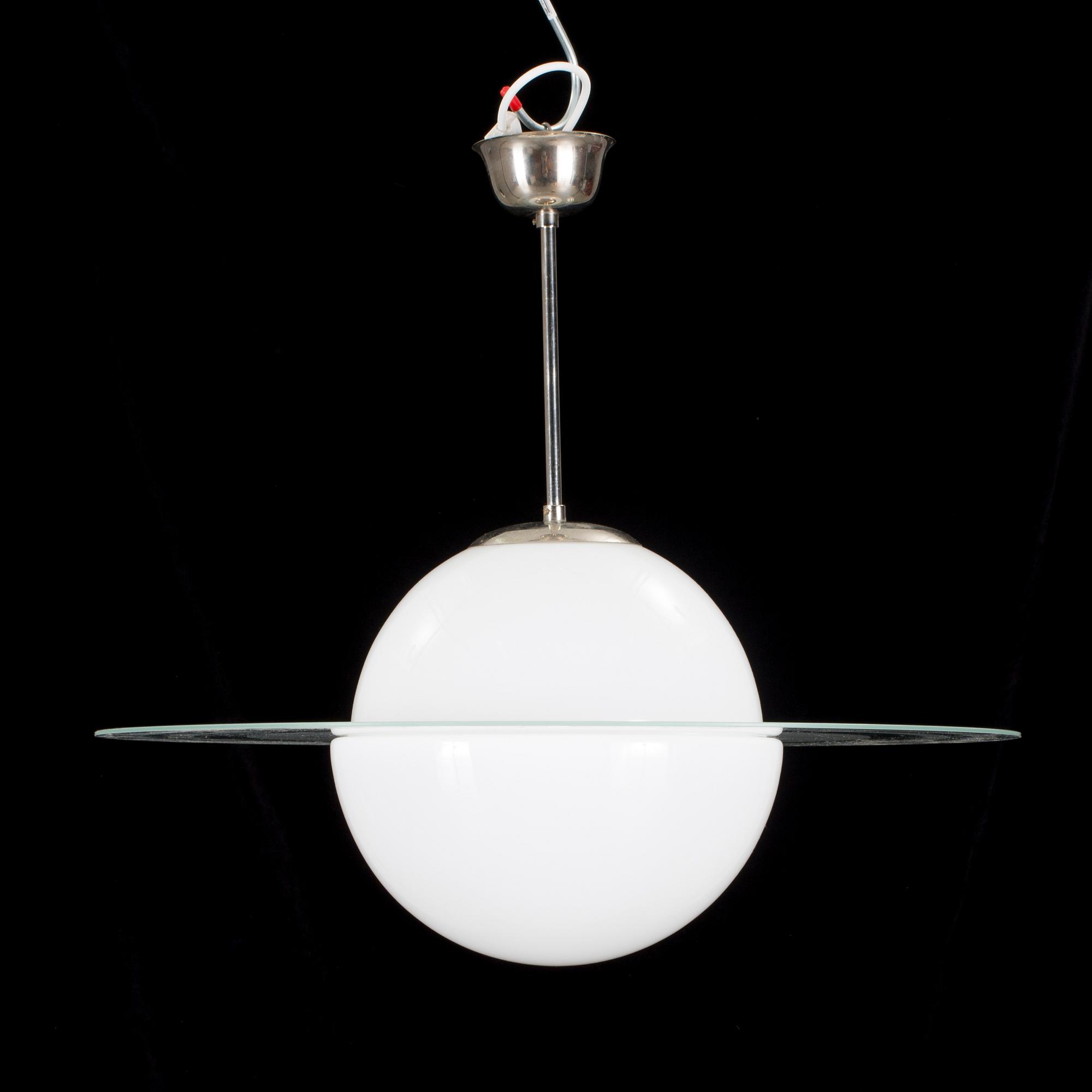 TAKLAMPA, Saturnusmodell, 1900-tal. Höjd ca 50 (inklusive fäste) cm.