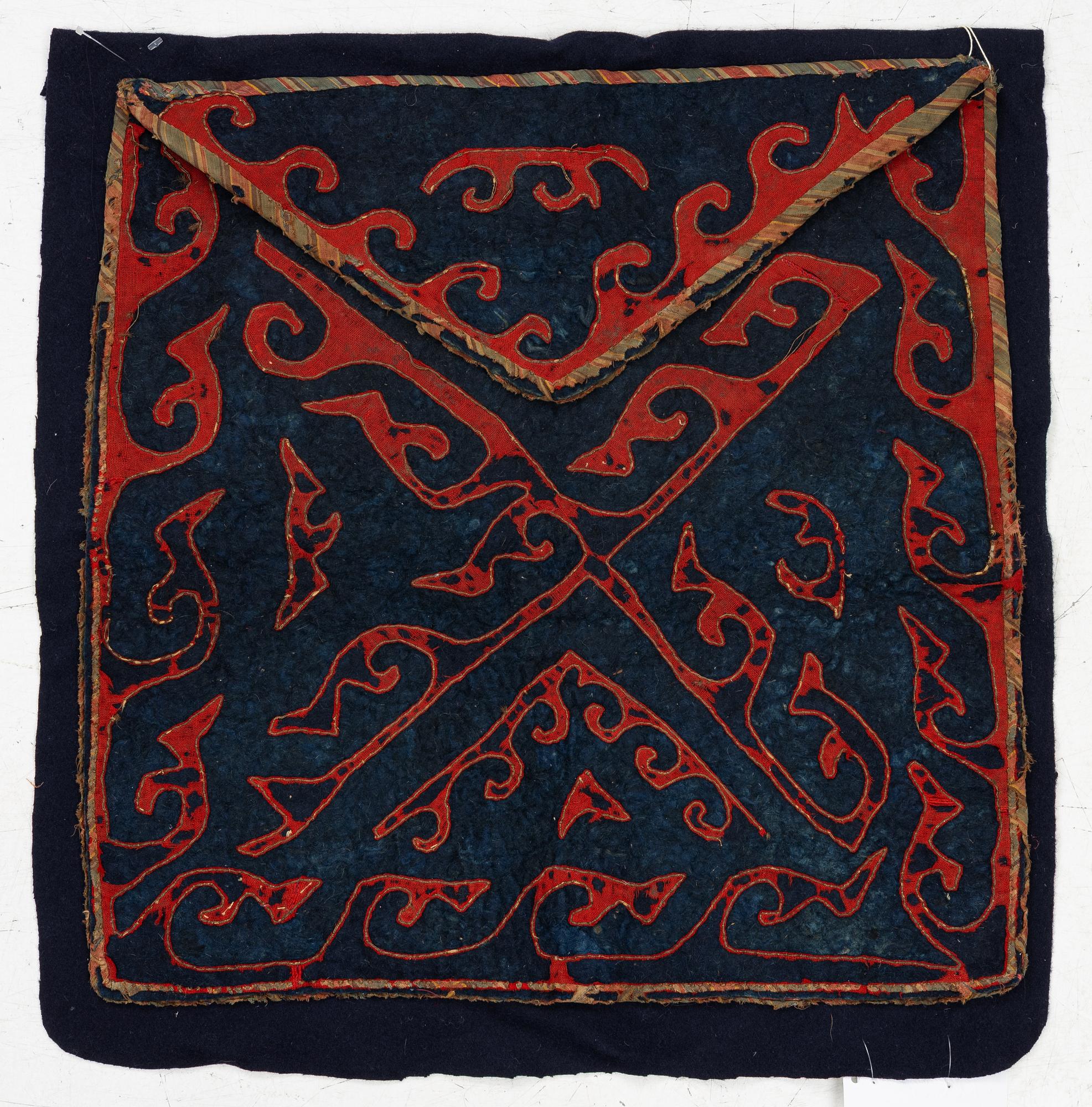 A Kirghiz bag (Bokche), 66 x 64 cm.