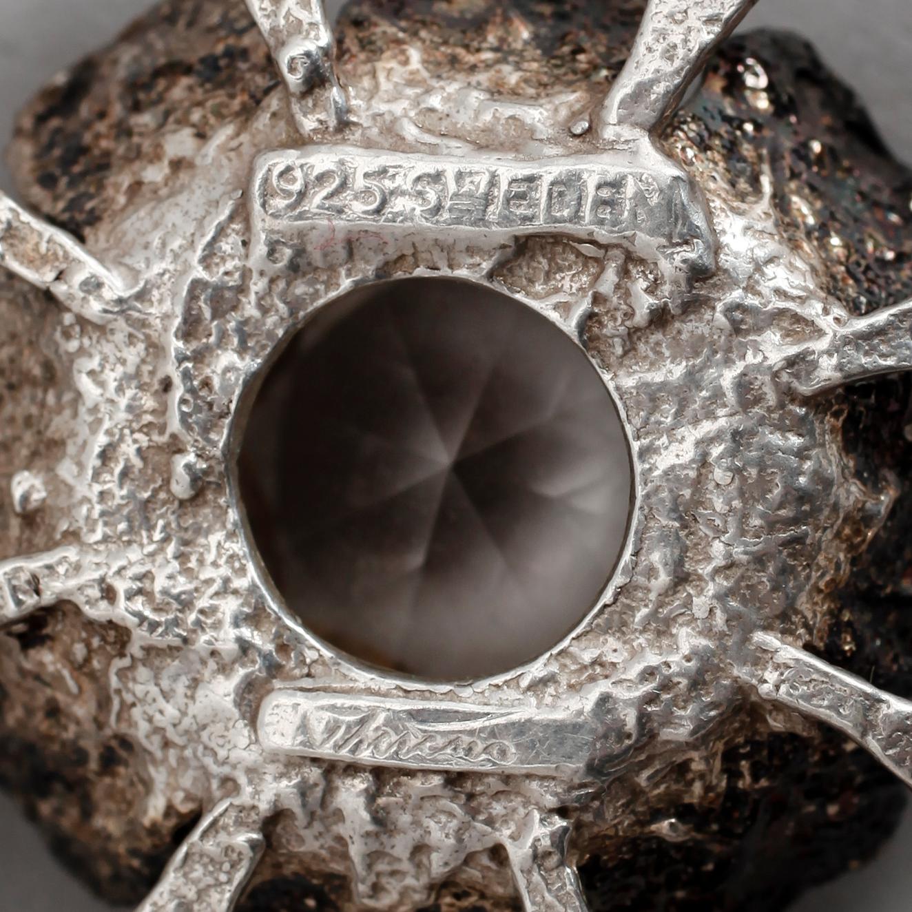HÄNGE MED KEDJA, silver, Theresia Hvorslev, Mema, 1900-talets mitt. Total vikt ca 43 gr.