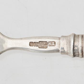 Cutlery set, 88 pieces, silver, mostly Russia, Estonia, including mark of Pawel Akimow Owtschinnikow, Moscow 1874.