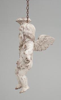 A pair of 18/19th cent wooden angels.