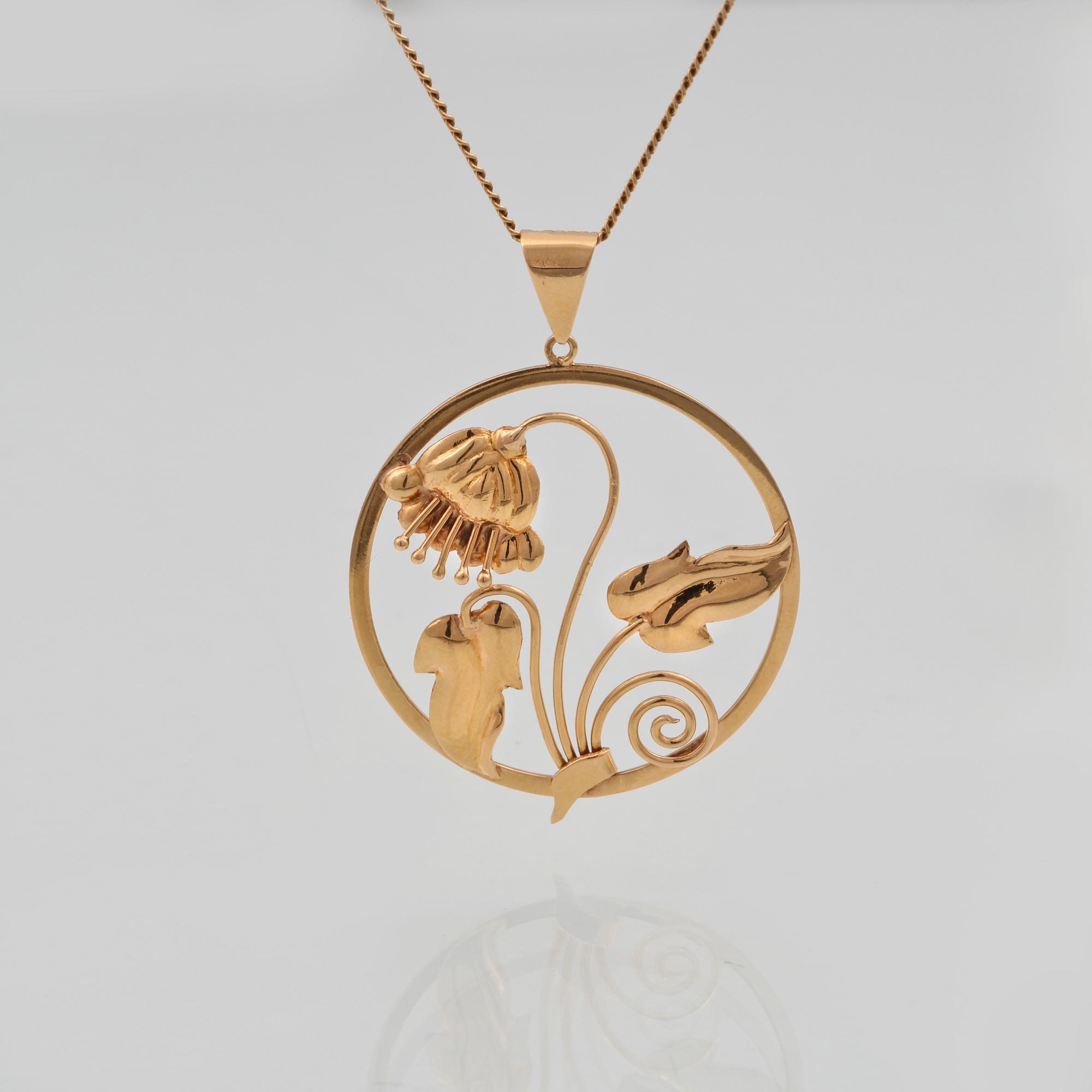 HÄNGE, 18K guld, Guldvaruhuset, Stockholm, 1946. Vikt 5,3 gram.