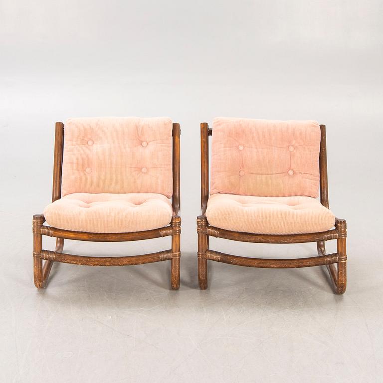 Armchairs, a pair, 1970s-80s.