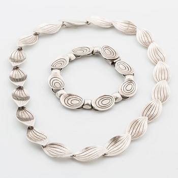 BRACELET and NECKLACE, silver, ALTONA and STIGBERT, 1956 and 1957.