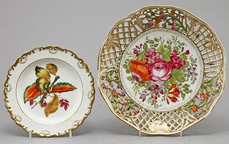 FAT samt ASSIETT, porslin, Meissen, 1800-talets andra hälft.