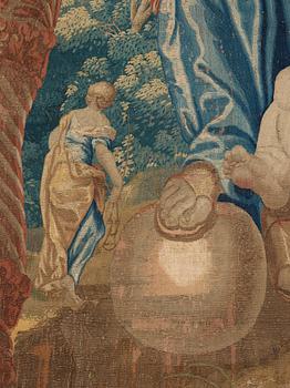 A TAPESTRY, tapestry weave. 339 x 316,5 cm. Brussels, early 17th century.