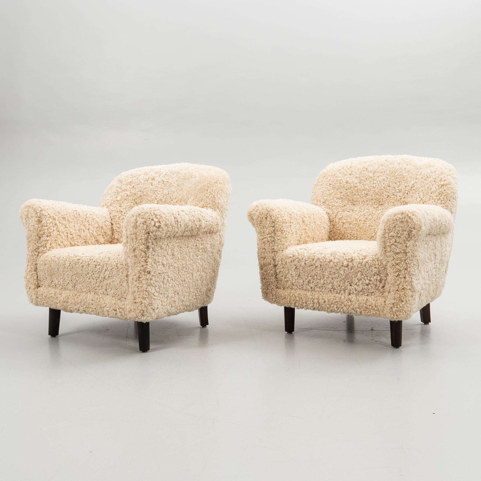Armchairs, a pair, Swedish Modern, 1940s.