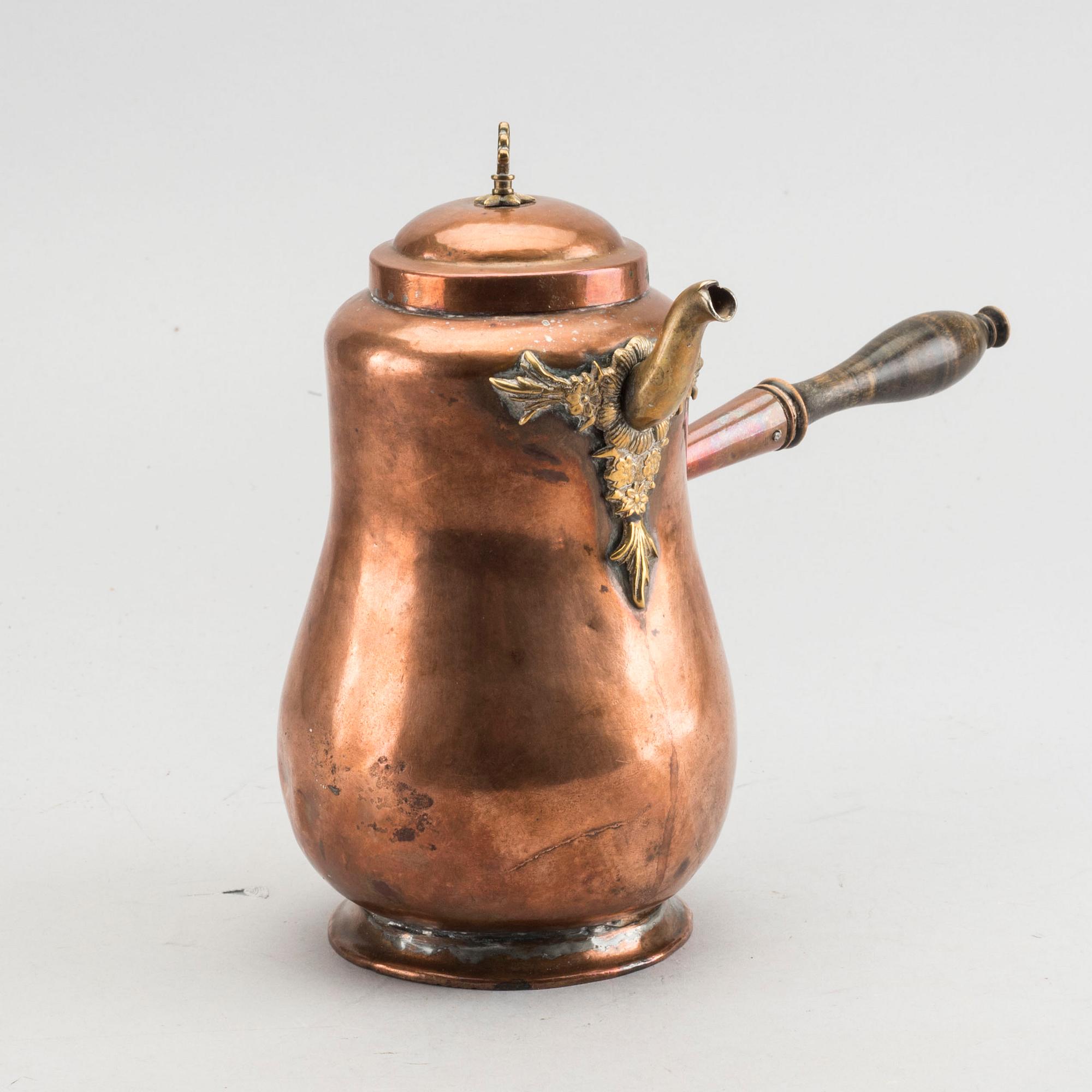 A swedish copper coffee pot, 18th century.