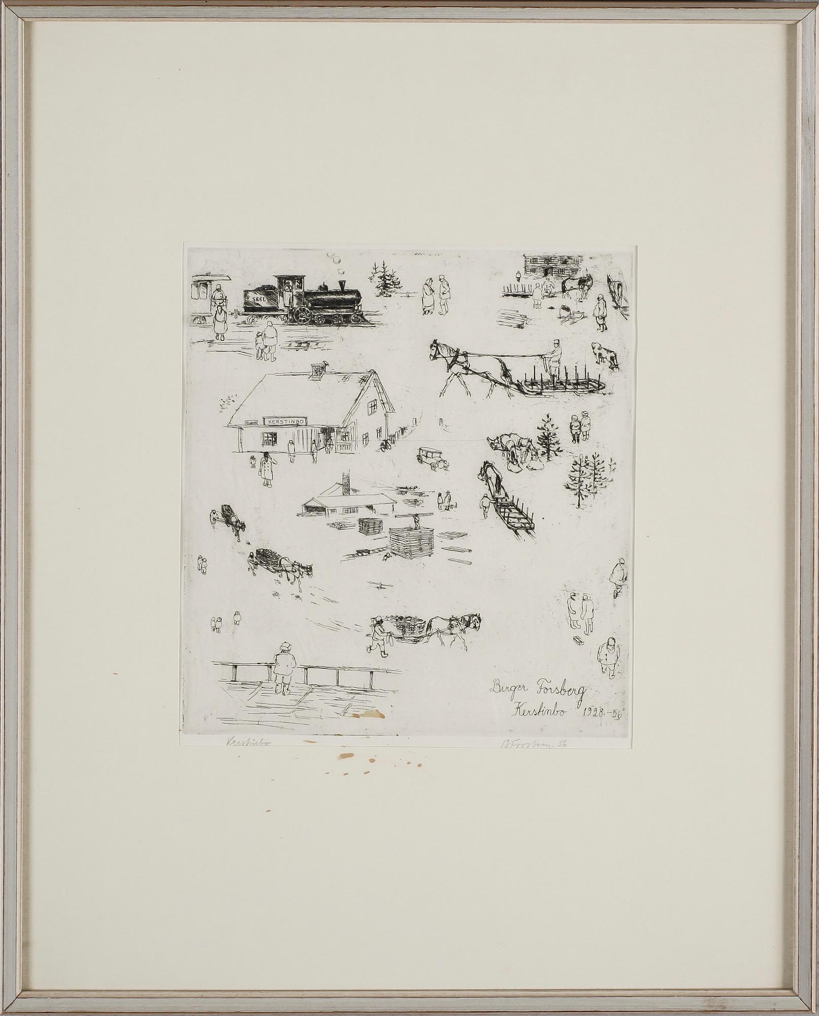 BIRGER FORSBERG, etsningar, signerade och numrerade 71/75 och 1/75.