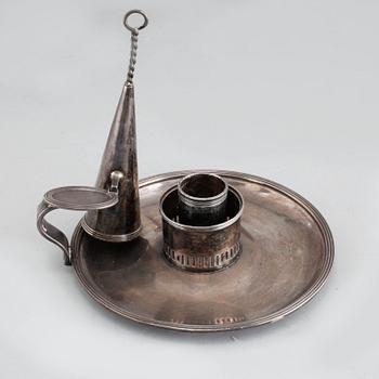 A silver George III chamberstick with city marks of London, 1799, weight 237 g.