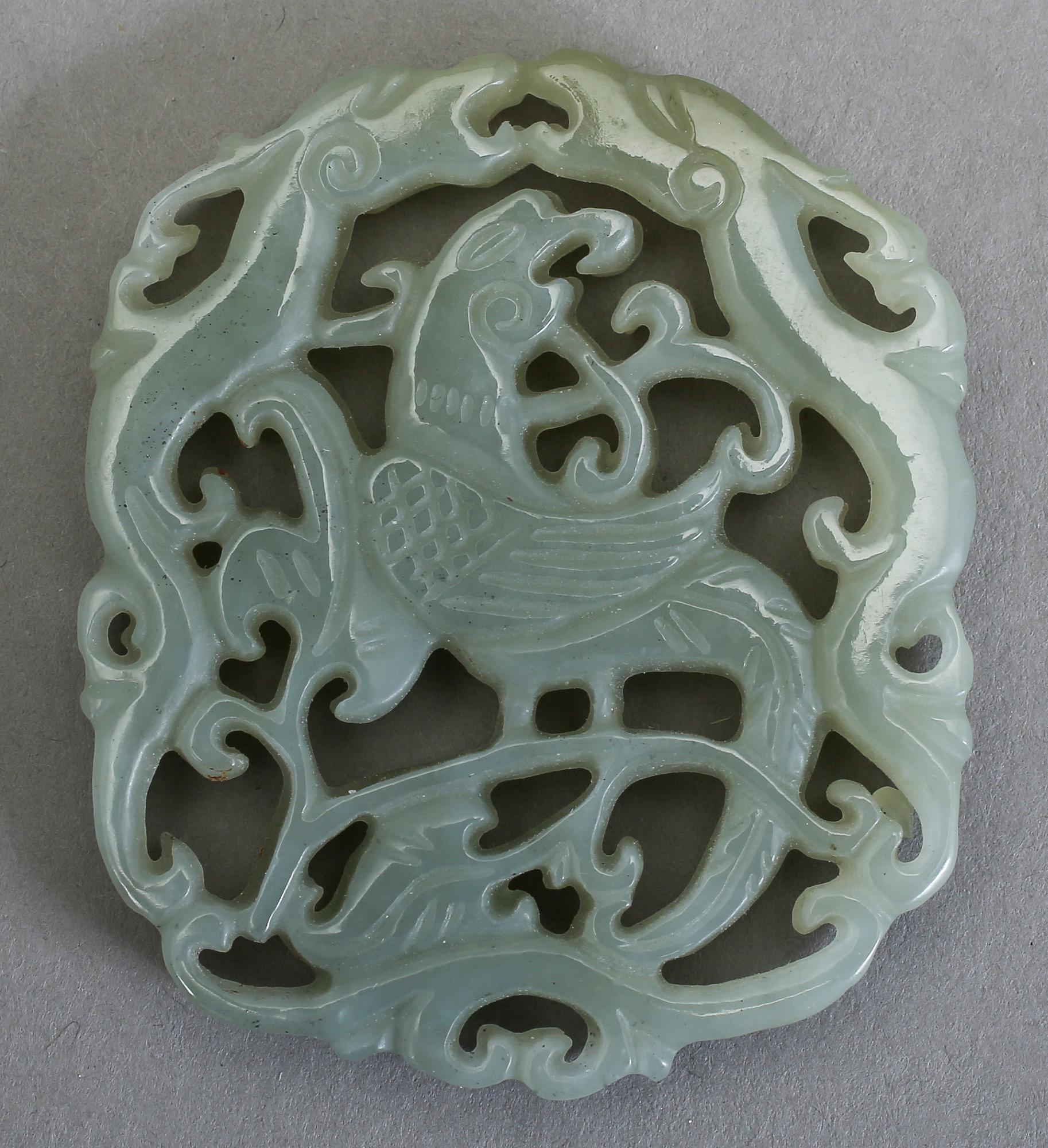 PLAKETTER, nefrit, 2 st, Kina.