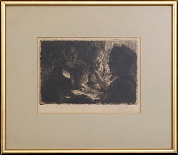 Anders Zorn, a signed etching from 1903.