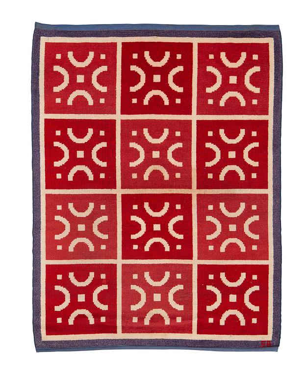 Sigvard Bernadotte, a carpet, knotted pile, 219 x 167 cm, signed SB.