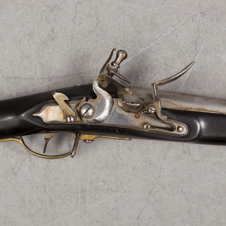 A Swedish flintlock gun with German lock.