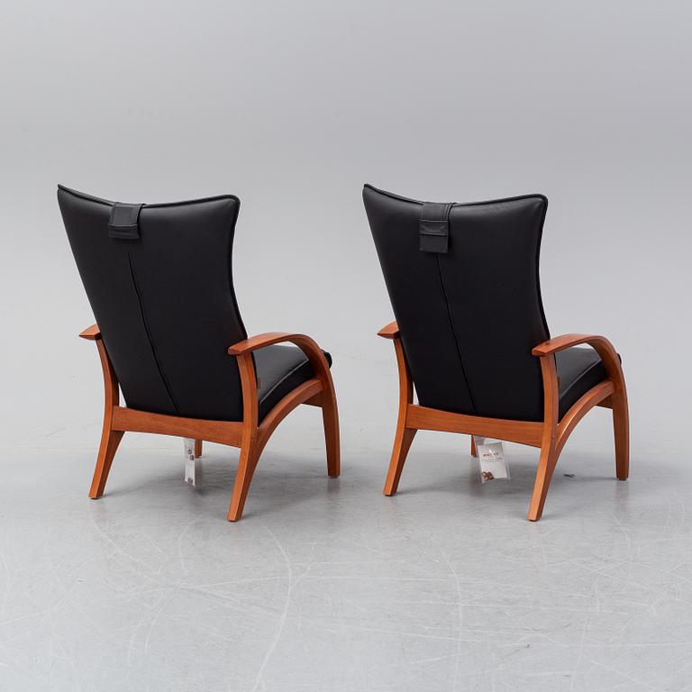 A pair of 'Delta Adventure' leather eay chairs, Brunstad AS, Norway.