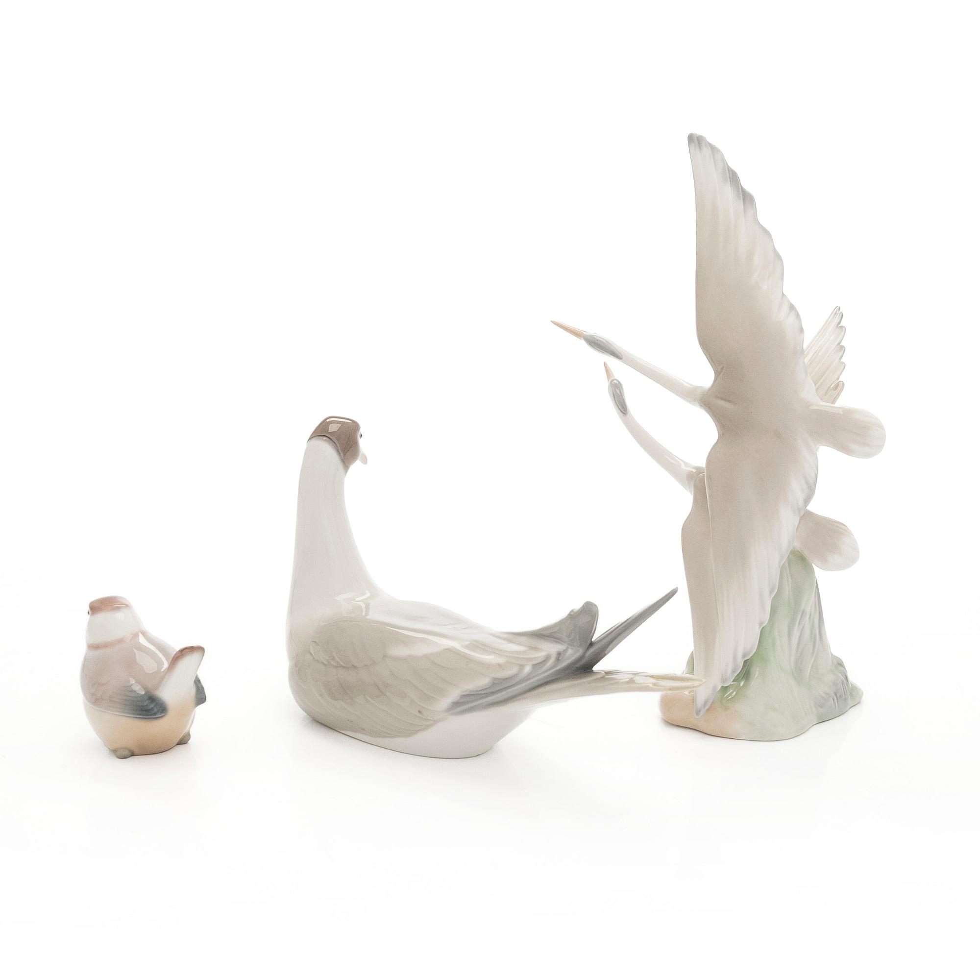 Lladró, porcelain figurines, 3 pieces, Spain.