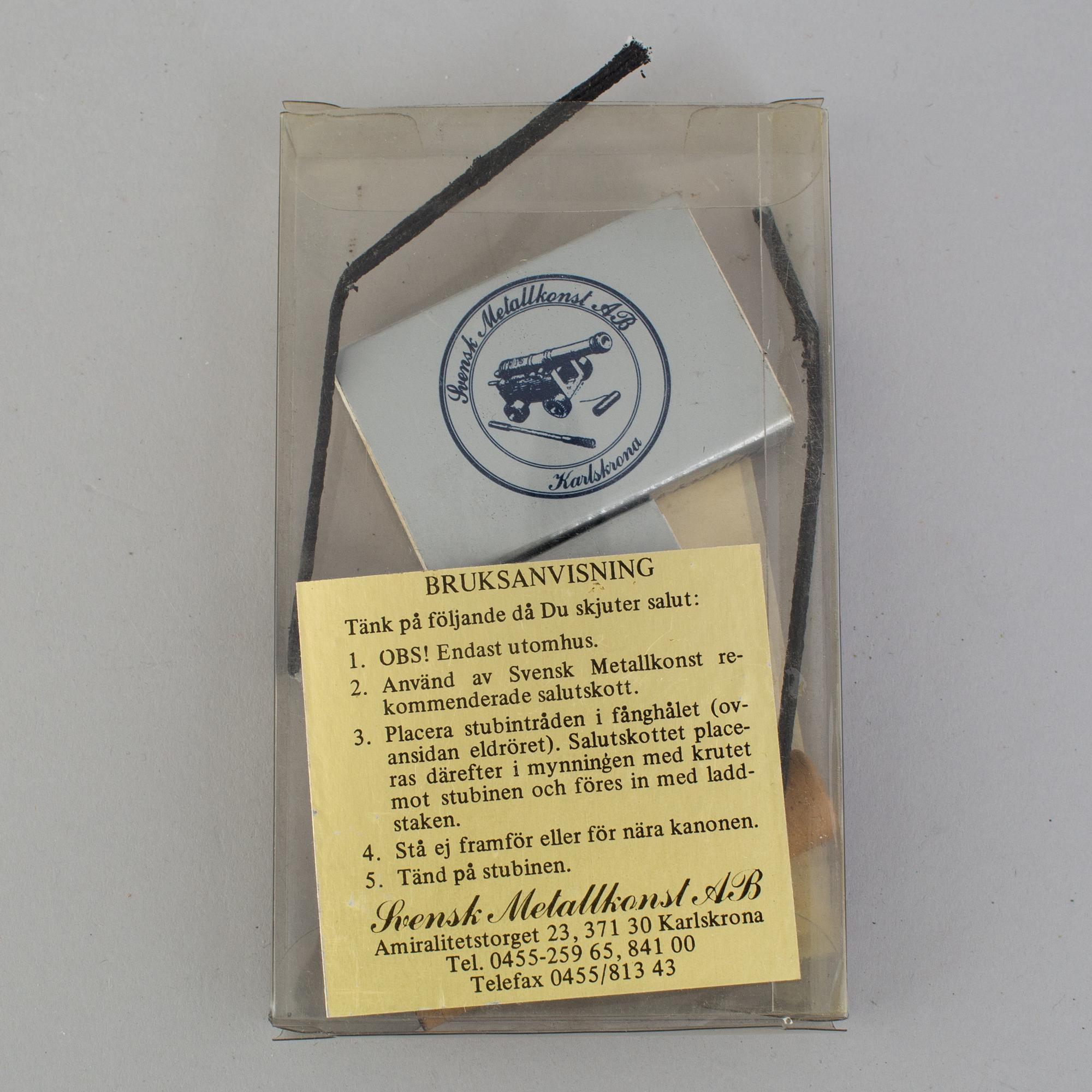 a table cannon by Svensk Metallkonst AB Karlskrona.