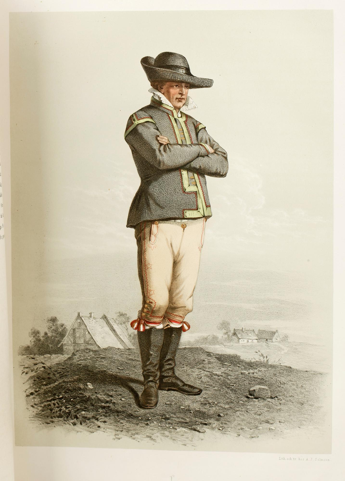 BOK, "Skånska folkdräkter", av A. Kurck/O. Wallgren, Stockholm 1872.