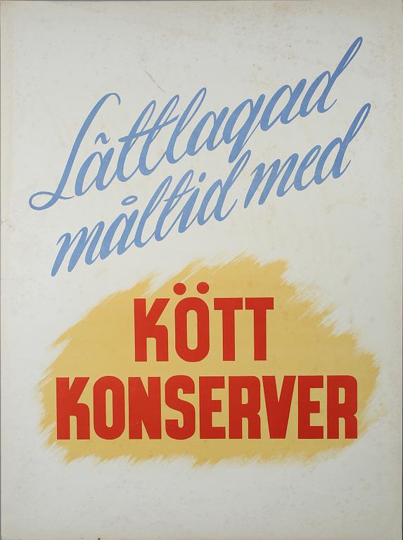 REKLAMAFFISCHER, 34 st, Hakonsköpmännens Reklamtjänst, Västerås, 1900-talets mitt.