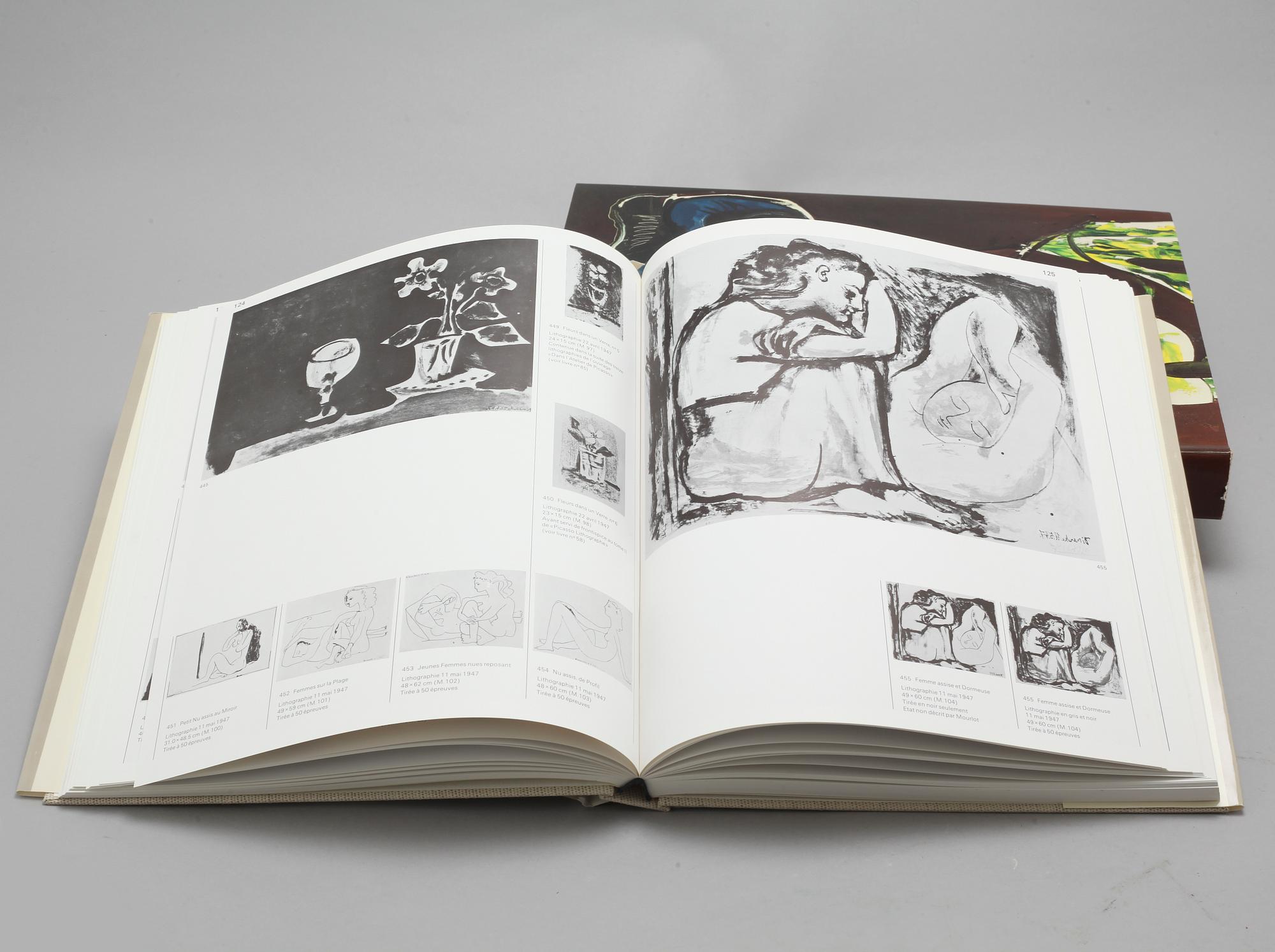 Books, 4 artbooks about Picasso and his work, 20th century 3rd quarter.