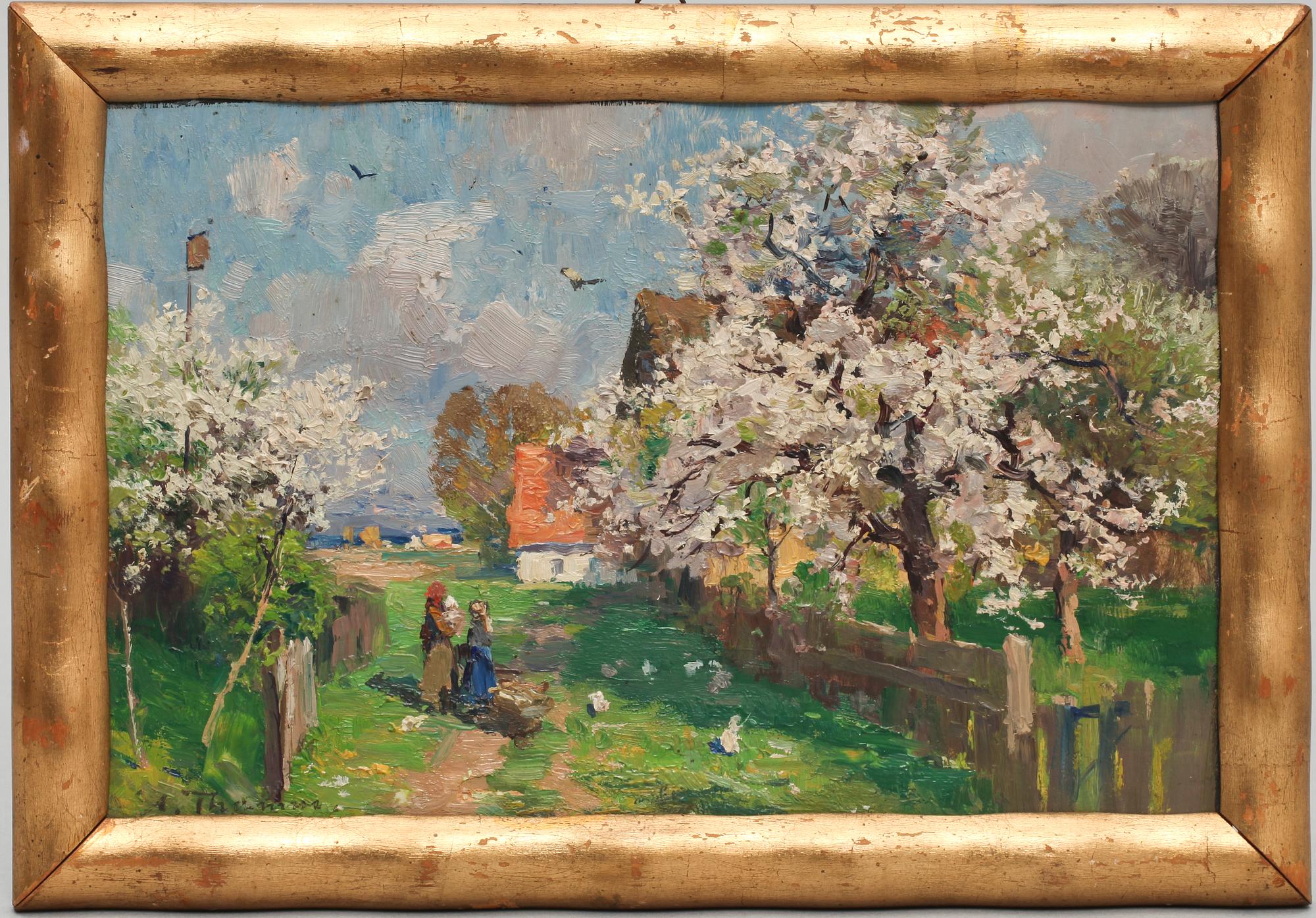 GUSTAV ADOLF THAMM, olja på pannå, sign.