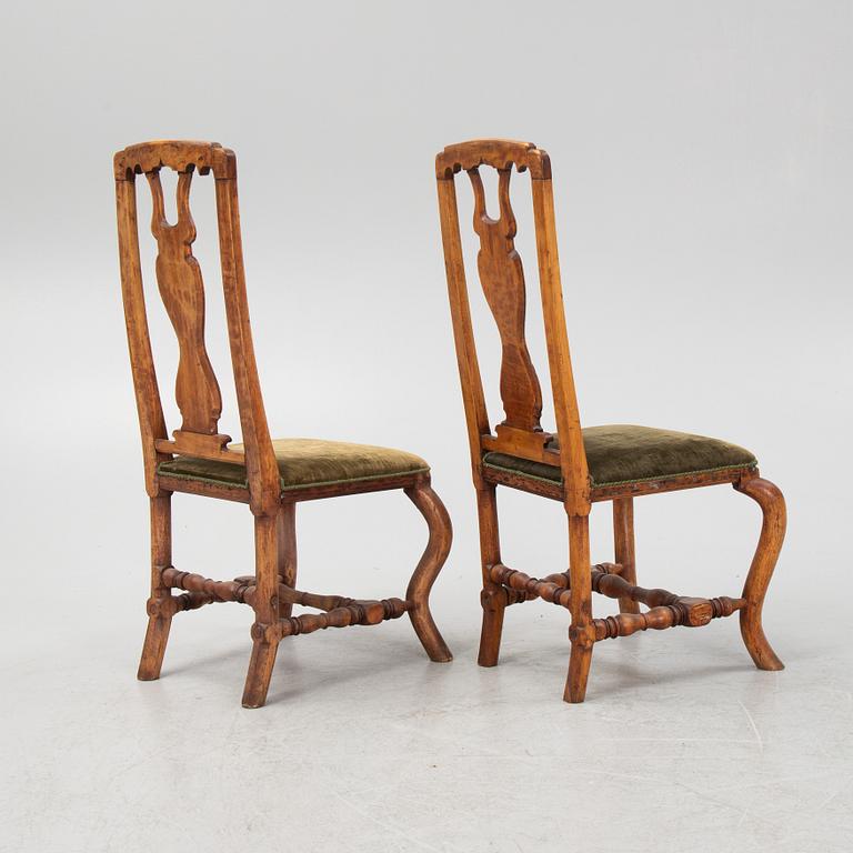 A pair of baroque chairs, early 18th Century.