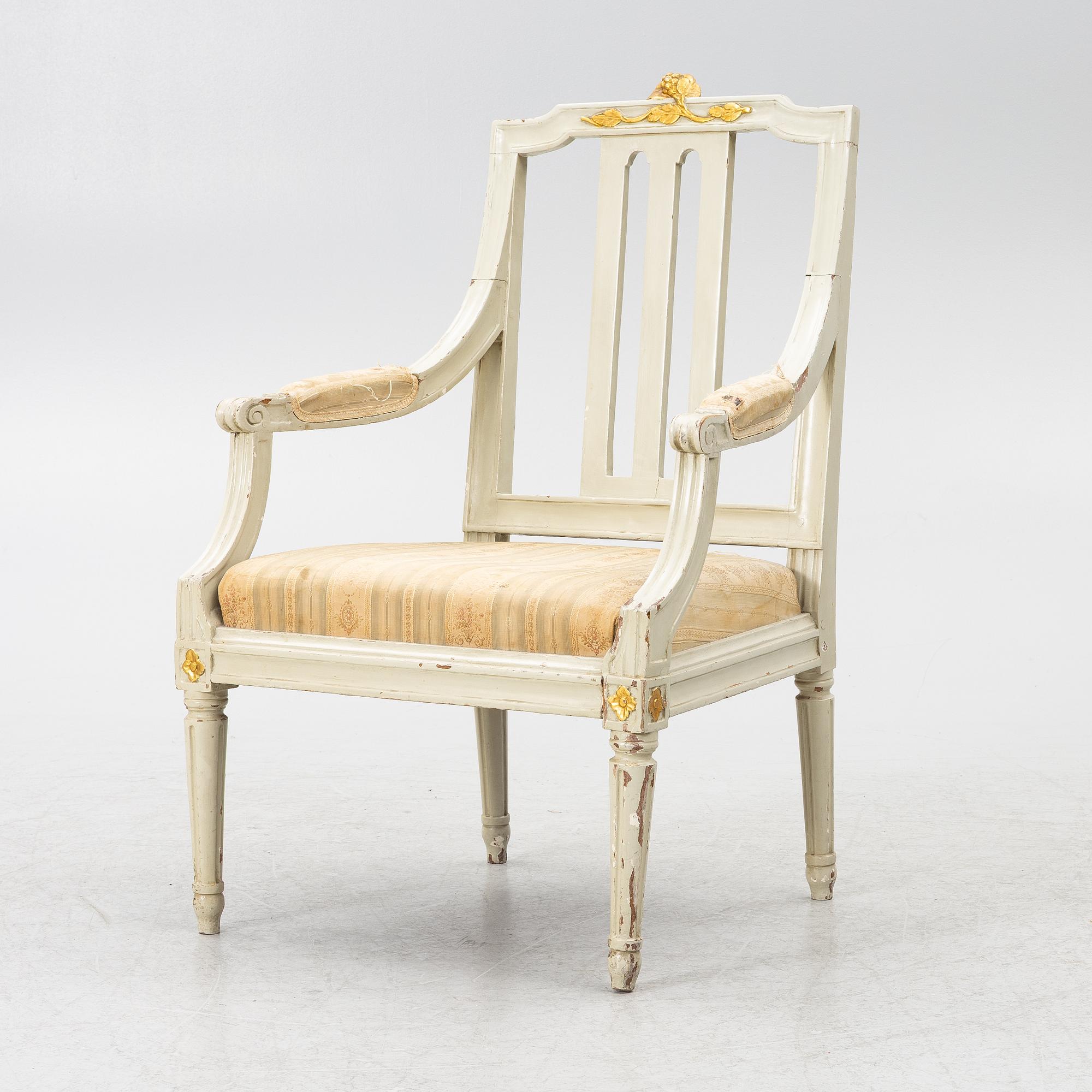Armchair, late Gustavian, Lindome, circa 1800.