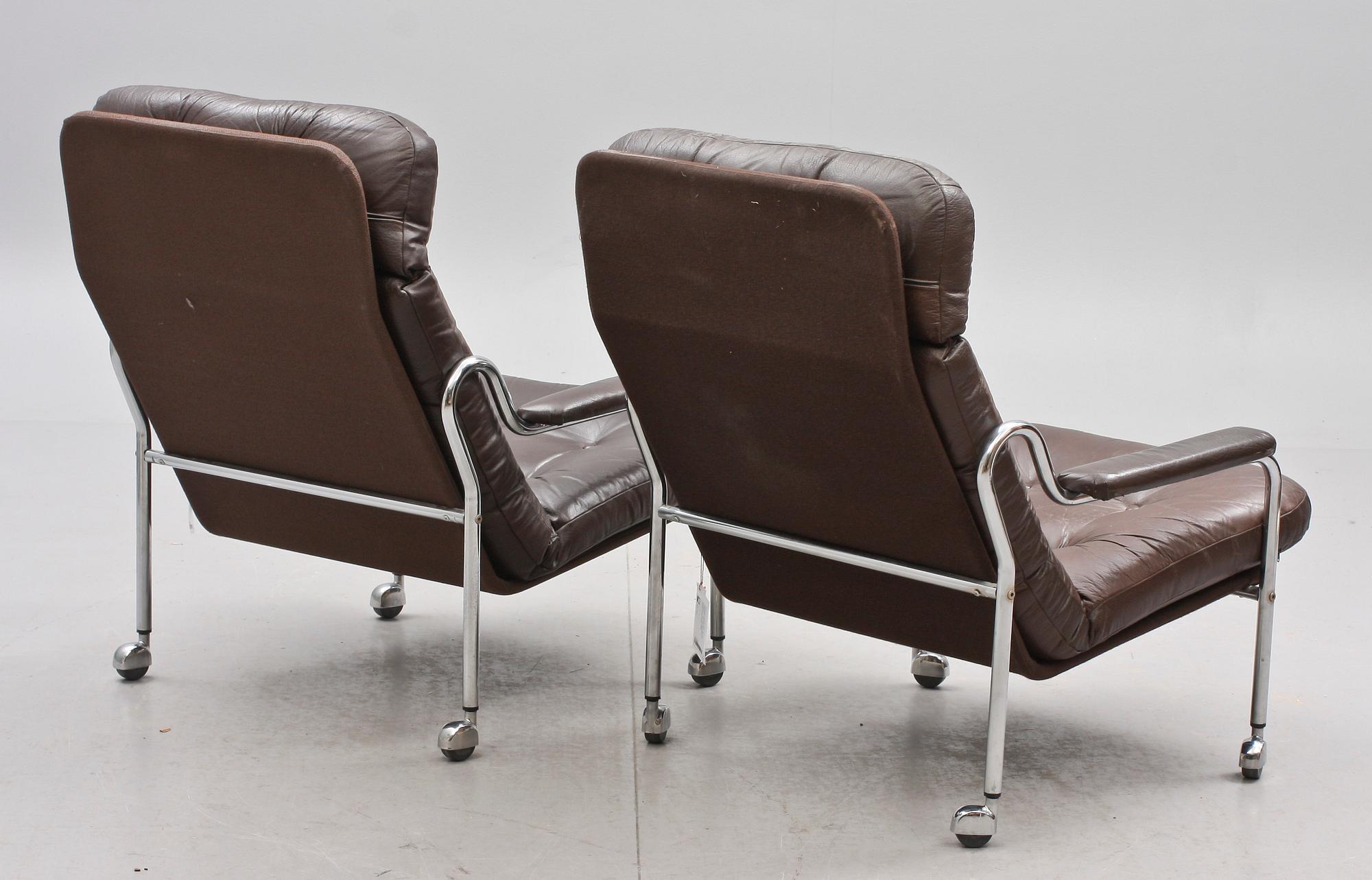 FÅTÖLJER, ett par, "Häger", Jan-Erik Bengtsson, 1900-talets andra hälft.